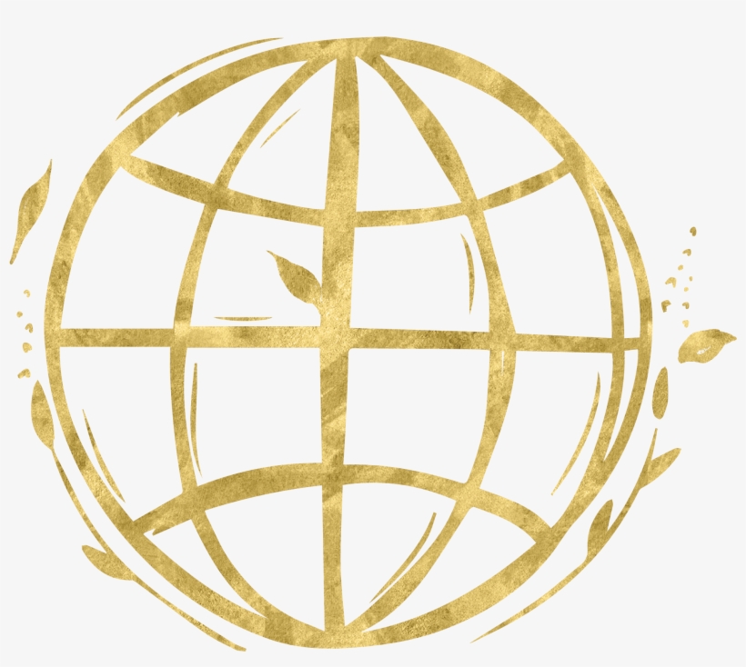 Hand Drawn Social Media Gold - World Icon Transparent Background, transparent png #8714665