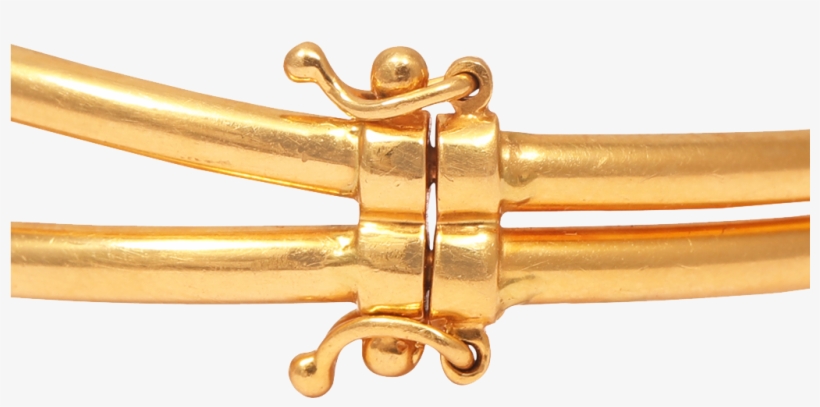 Floral Design Kada With Pearl - Brass, transparent png #8714922