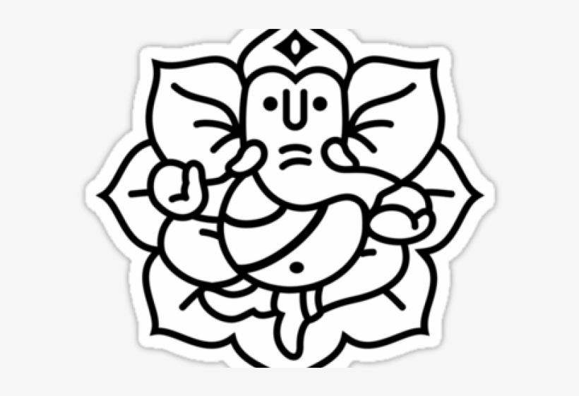 Drawing Ganesh With Flower, transparent png #8715773