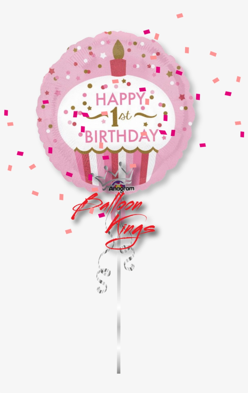 1st Birthday Little Girl Cupcake - Happy Birthday Girl 1, transparent png #8716898