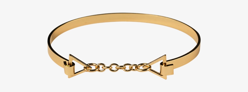 Gold Open Triangle Chain Bangle Gold Open Triangle - Bangle, transparent png #8717376