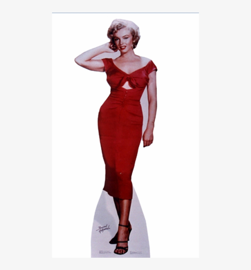 Marilyn Monroe Red Off The Shoulder Tea Length Prom - Marilyn Monroe Red Dress, transparent png #8722649