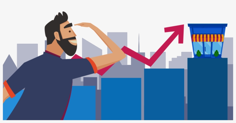 Man Looking At Seo Soaring - Illustration, transparent png #8723242