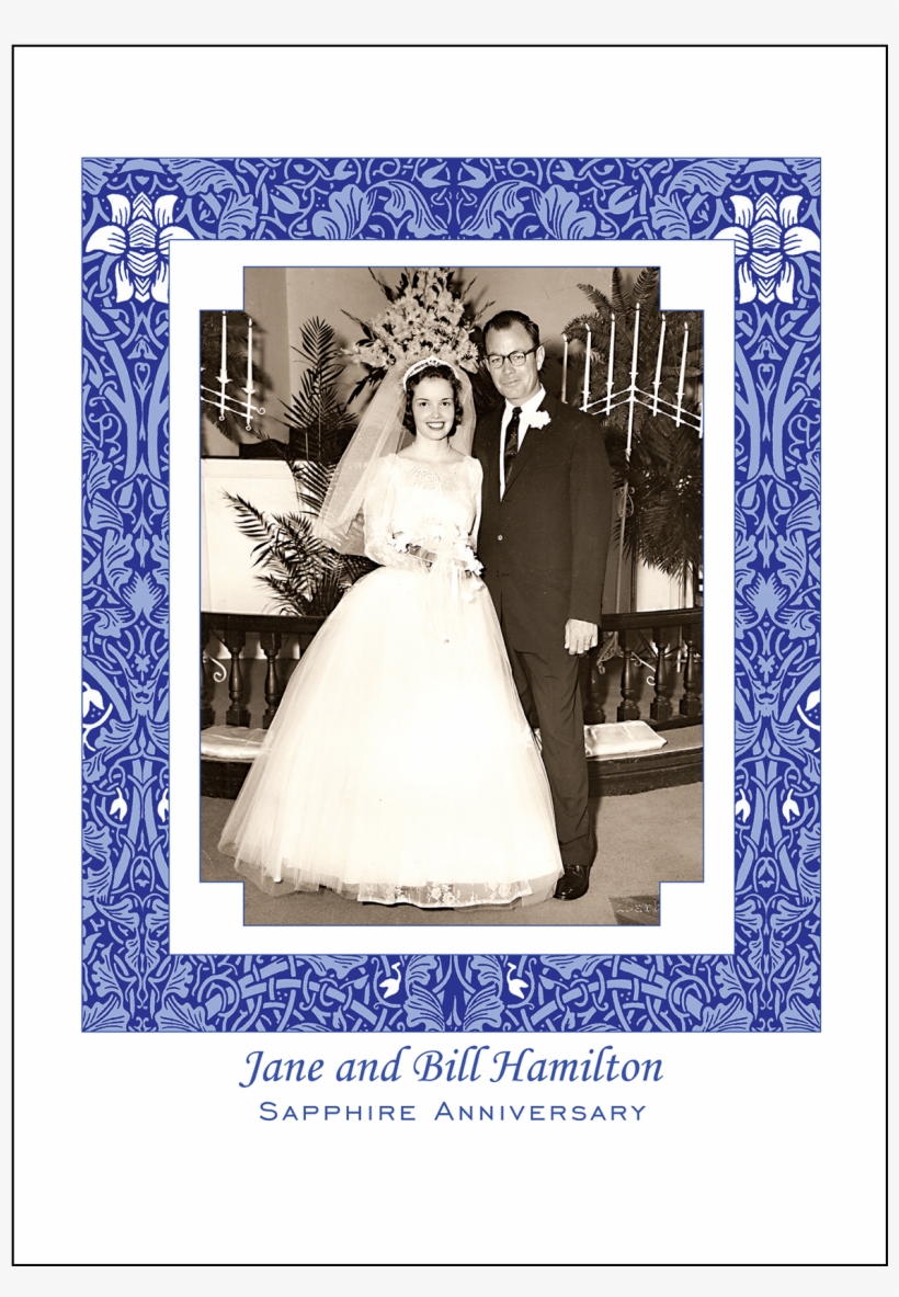 Cover Of 45th Sapphire Wedding Anniversary Party Invitation - 50th Wedding Anniversary Invitations, transparent png #8724167