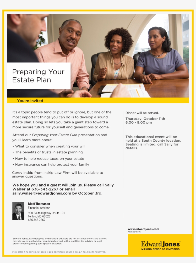 Preparing Your Estate Plan - Edward Jones Investments, transparent png #8724283