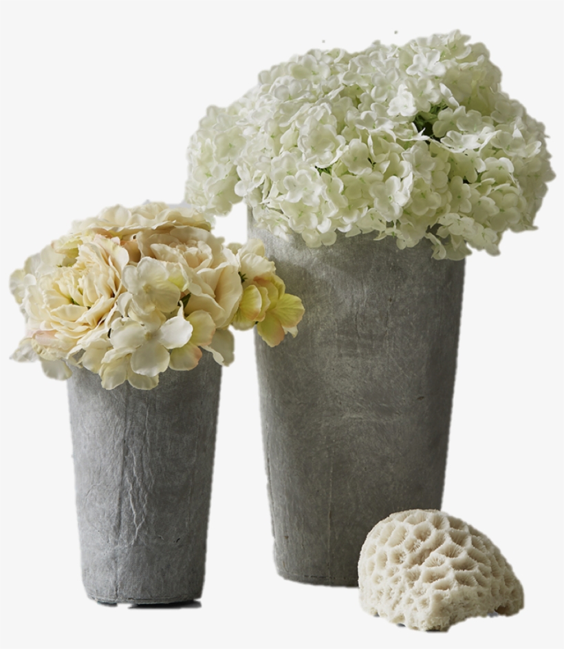 Decorative Grey Tapered Cement Vase, Ideal As Floral - Bouquet, transparent png #8725990