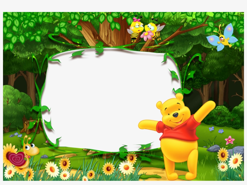 Kids Birthday Background Png - Winnie The Pooh Frame, transparent png #8726161