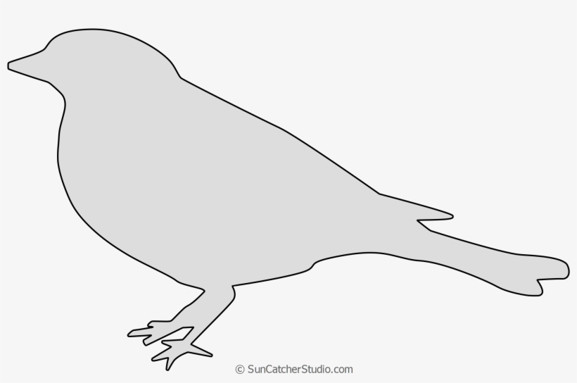 Free Finch Silhouette Bird Pattern Template To Print - Pigeons And Doves, transparent png #8726954