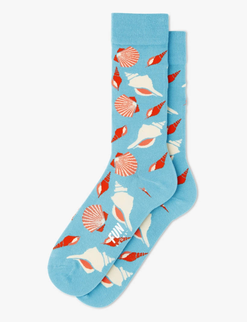 Men's Seashells Beach Socks - Sock, transparent png #8728505