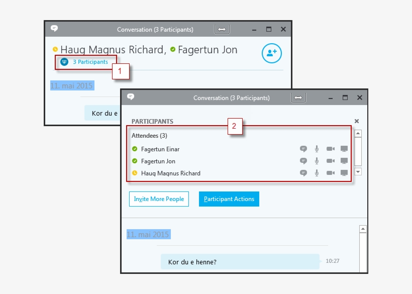 Contacting Skype - Skype For Business Participant List, transparent png #8728650