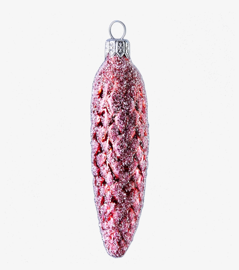 Handcrafted Christmas Ornament Frosted Red Pinecone, - Earrings, transparent png #8730877
