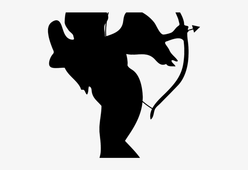 Silhouette Clipart Angel - Silhouette Cupid Png, transparent png #8730970