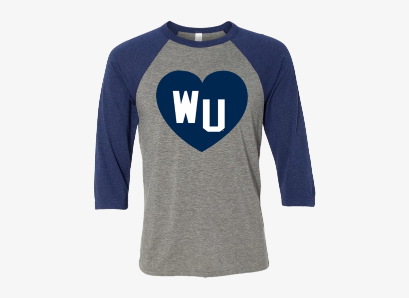 Washburn University Wu Heart Canvas Triblend Baseball - Long-sleeved T-shirt, transparent png #8731932