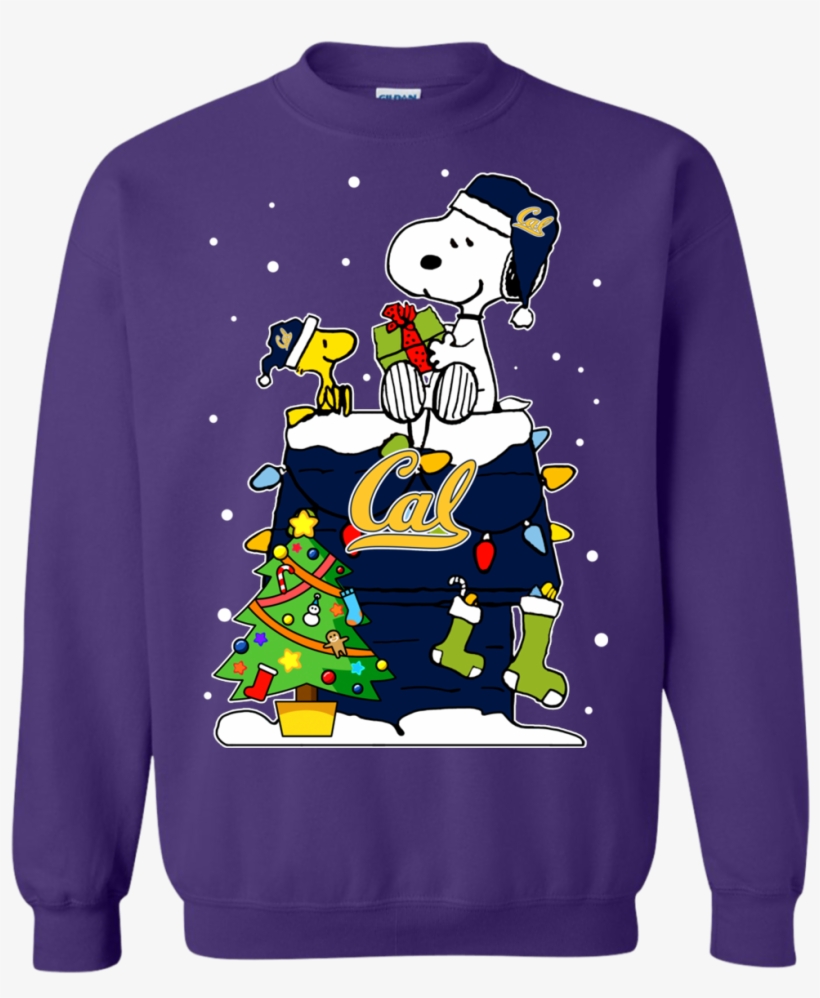 California Golden Bears Ugly Christmas Sweaters - Snoopy And Woodstock Christmas, transparent png #8733058