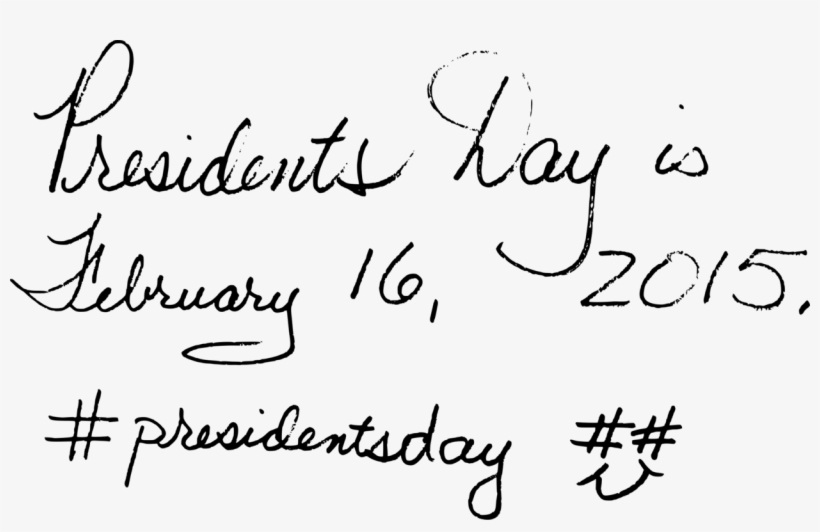 Line Art Handwriting Coloring Book Presidents' Day - Clip Art, transparent png #8733397
