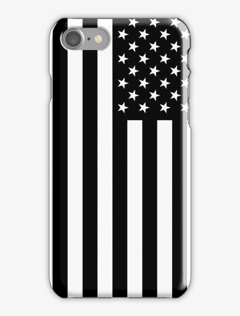 Black And White American Flag Iphone 7 Snap Case - Mobile Phone Case, transparent png #8734275