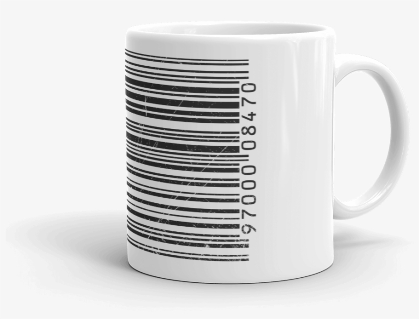 Handle On Right Showing American Flag Bar Code Image - Mug, transparent png #8734869