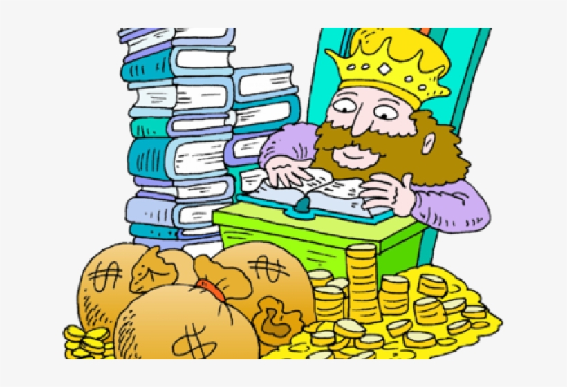 Throne Clipart Rich King - King And Money Cartoon, transparent png #8735338