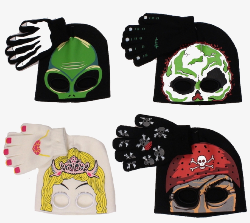 Big Kids Glow In The Dark Costume Mask Hat & Glove - Mask, transparent png #8735568