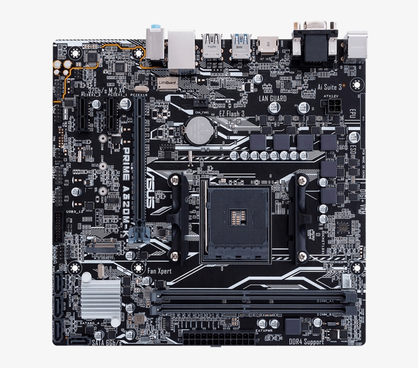 Motherboard Png Transparent Image - Asus Prime A320m K, transparent png #8735608
