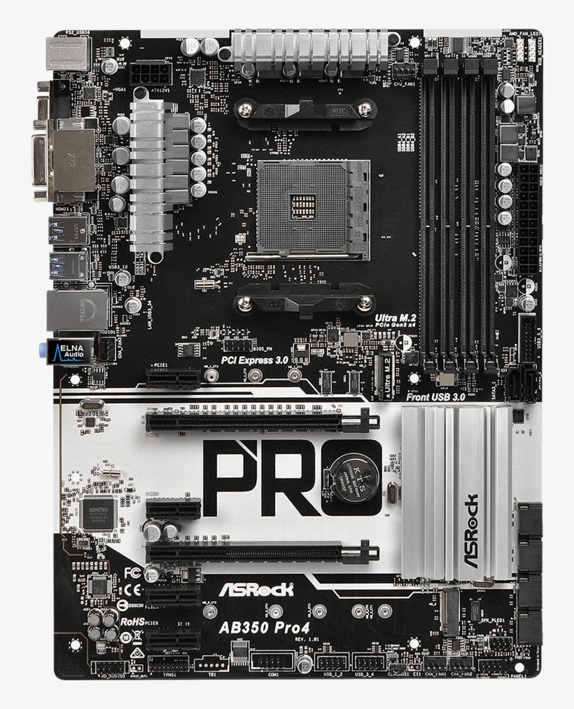 Motherboard Am4 Atx Ddr4 Ab350 Pro4 Asrock - Asrock Ab350 Pro 4, transparent png #8736098