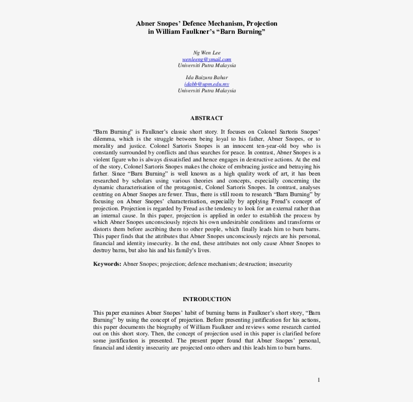 Abner Snopes' Defence Mechanism, Projection In William - Carta De Mantenimiento Productivo Total, transparent png #8736099