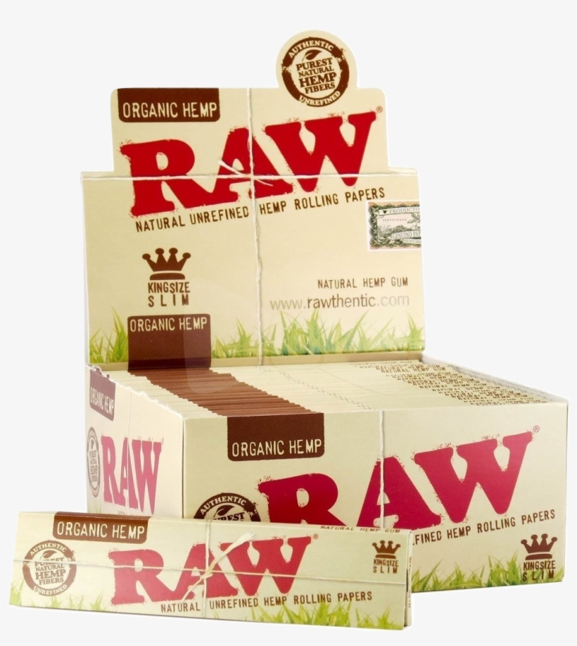 Organic King Size Slim Rolling Papers Display Box - Raw Papers, transparent png #8736433