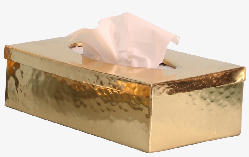 Handmade Tissue Box In Brass Art Of Metal Casting Golden - Plywood, transparent png #8737988