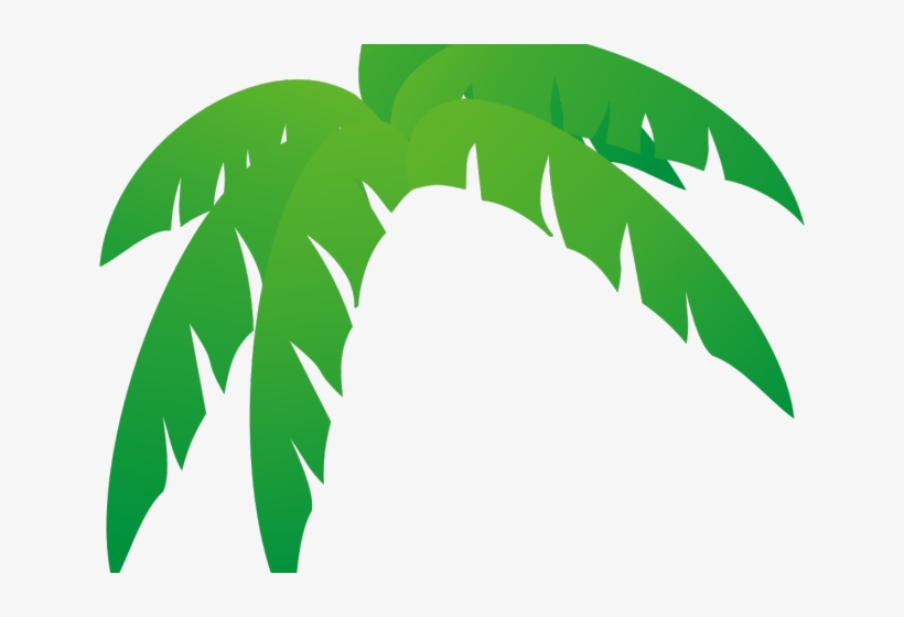 Green Leaves Clipart Jungle Leaf - Palm Frond Palm Tree Leaf, transparent png #8738439