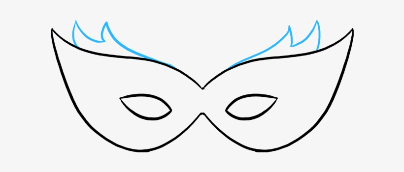 How To Draw Mardi Gras Mask - Mardi Gras Mask Drawing, transparent png #8738512