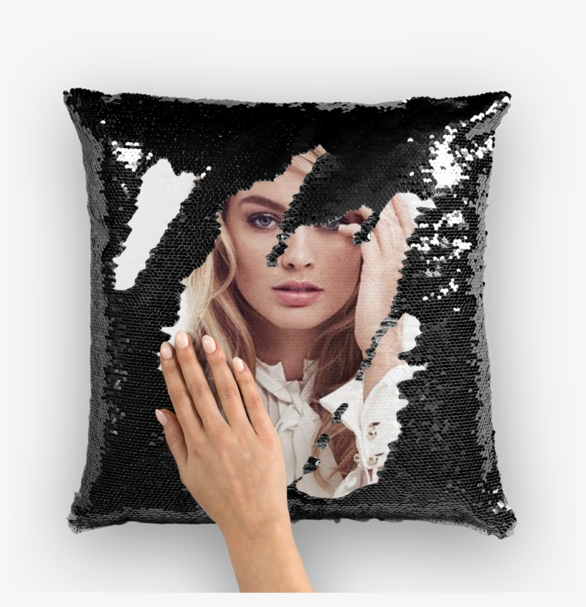 Margot Robbie ﻿sequin Cushion Cover - Cushion, transparent png #8738799