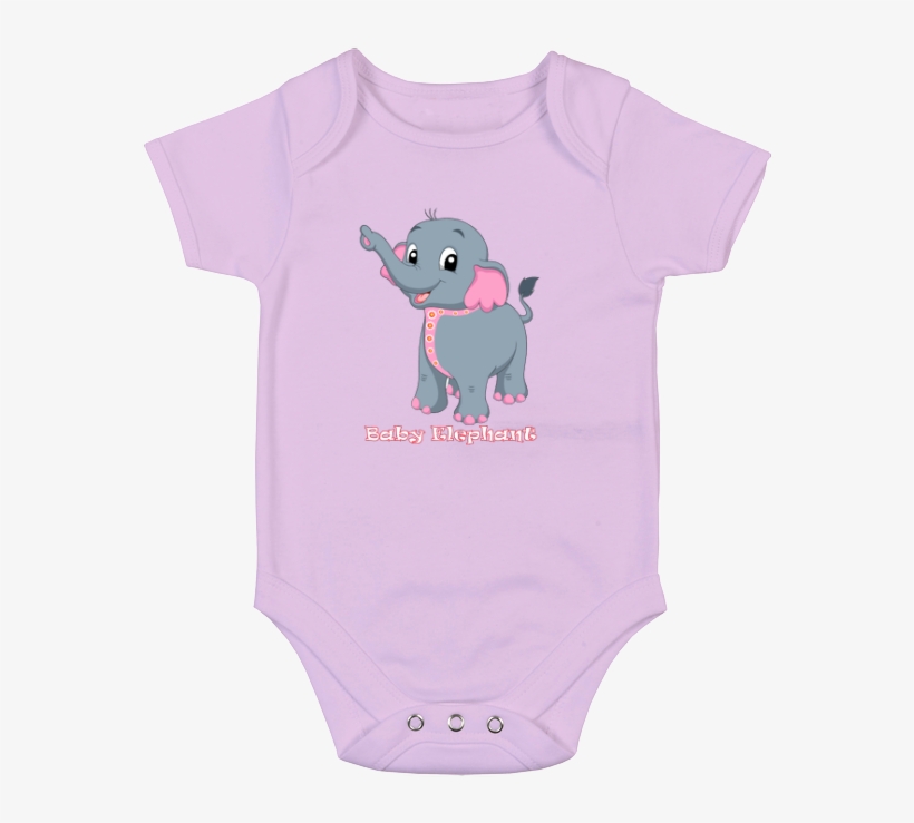 Baby Elephant Baby Bodysuit - Cartoon, transparent png #8740014