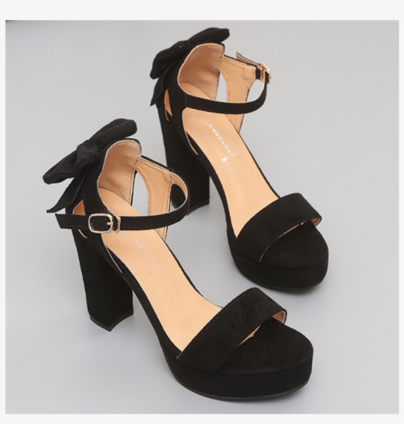 Summer Bowknot Strip Shoes Ladies High Heel Fancy Sandals, transparent png #8741644
