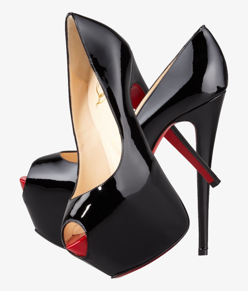 Black Louboutin Lady's Pumps Png Image Black Heels, - Louboutin Png, transparent png #8741736