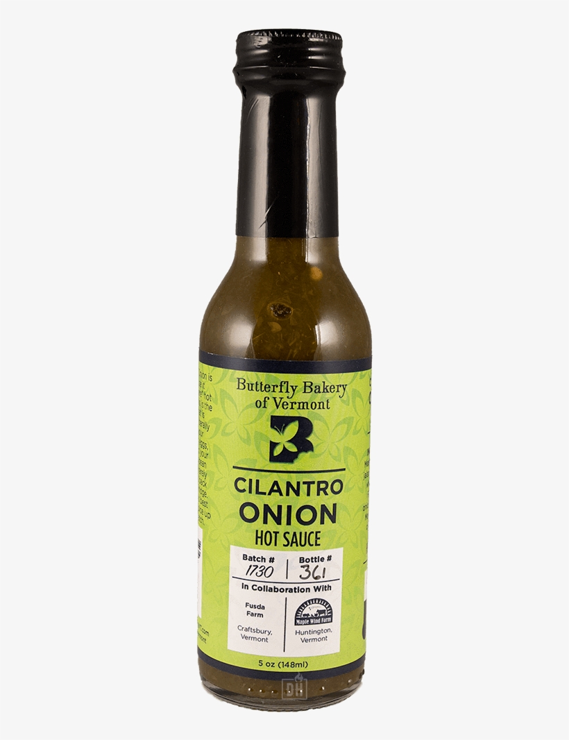 Butterfly Bakery Of Vermont Cilantro Onion Hot Sauce - Beer Bottle, transparent png #8741780