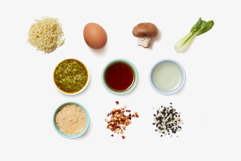 Cilantro Miso Noodles With Soft Boiled Eggs & Sesame - Natural Foods, transparent png #8741852