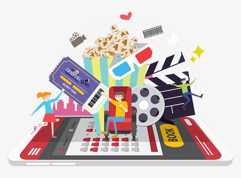 Online Movie Ticket Booking App Development - Illustration, transparent png #8742348