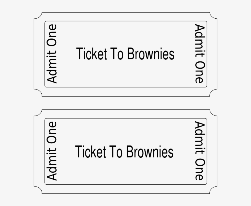 Brownie Movie Ticket Clip Art - Movie Ticket Template, transparent png #8742386