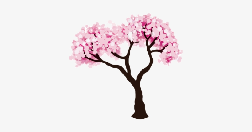 Drawn Cherry Blossom Transparent - Cherry Tree Drawing Easy, transparent png #8743006