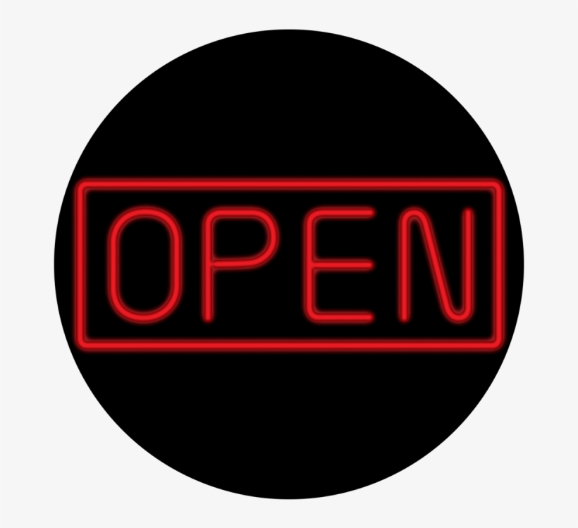 Open Neon Sign - Circle, transparent png #8746499