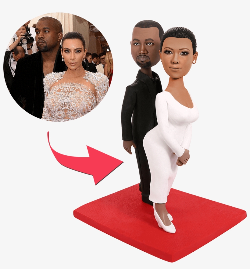 Kanye And Kardashian Custom Bobbleheads - Figurine, transparent png #8747844