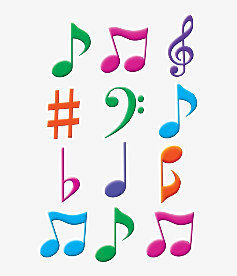 Tcr5482 Musical Notes Mini Accents Image - Notas Musicales De Colores Png, transparent png #8748802