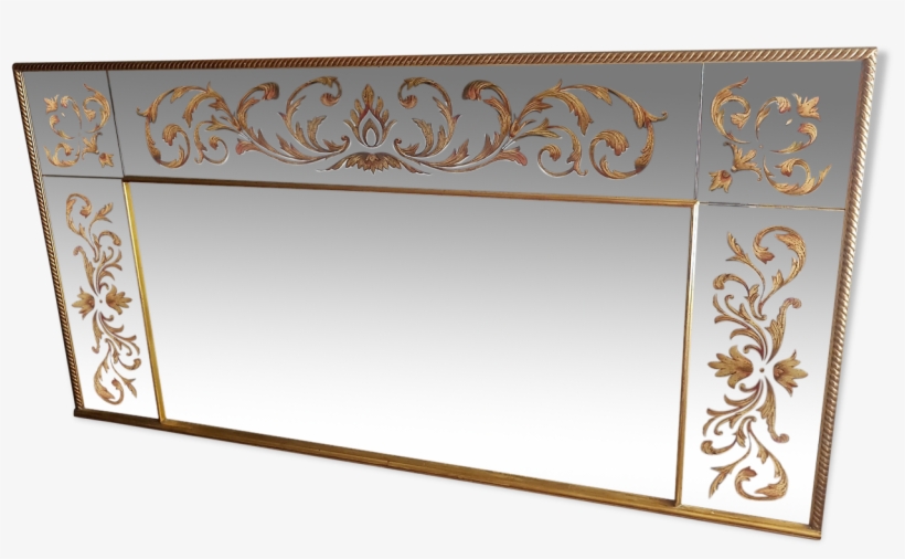 Mirror Style Venetian Golden Wood 200x100cm - Mirror, transparent png #8751053