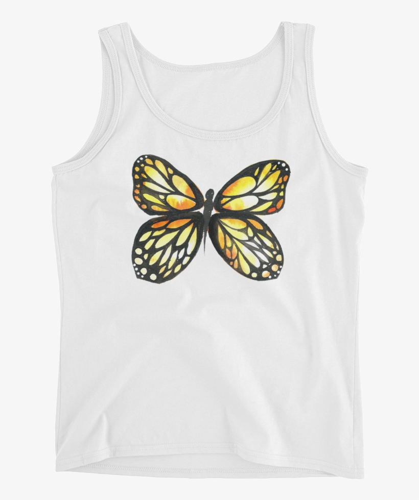 Black & Yellow Butterfly Ladies - Active Tank, transparent png #8751367