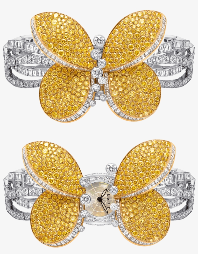 A Graff Ladies' Princess Butterfly Watch Set With Yellow - Butterfly, transparent png #8751796