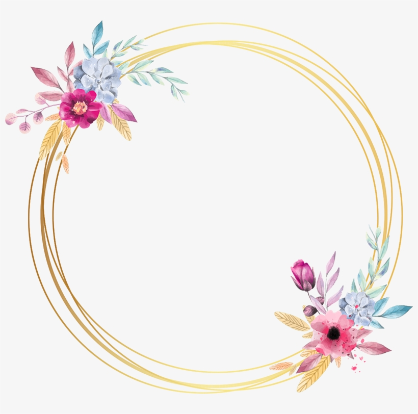 Autocolantes Ornamentais Marco Floral - Marco Floral Redondo Png, transparent png #8752300