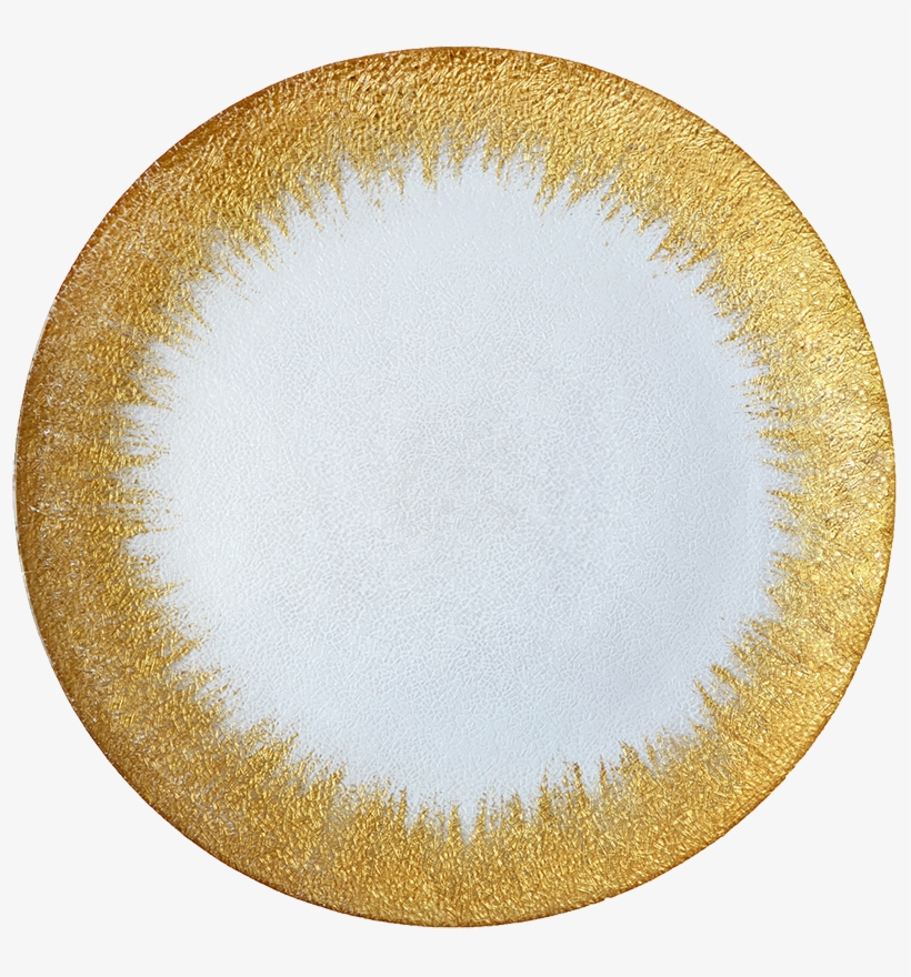 Gold Foil Glass Charger - Circle, transparent png #8753463