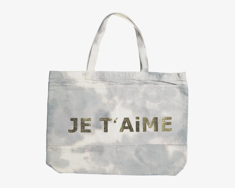 Je T'aime Bag With Pockets In Gray With Gold Foil Atelier - Tote Bag, transparent png #8753580
