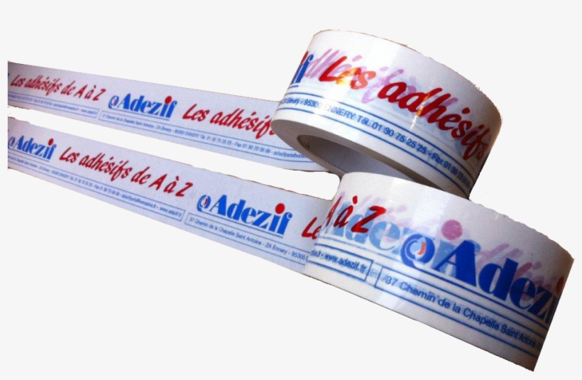 Printed Adhesive Tape With 2 Colours Printed Adhesive - Label, transparent png #8754299