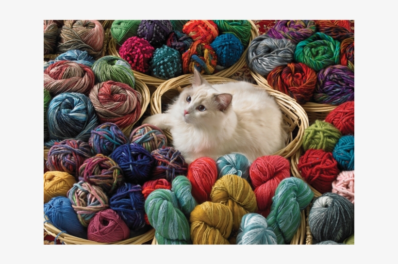 Fur Ball - Cat With Yarn, transparent png #8755125